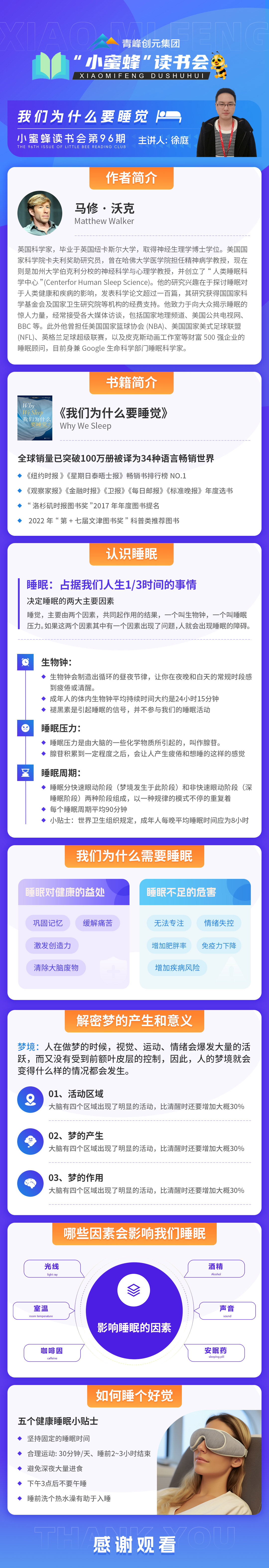 青峰创元集团“小蜜蜂”读书会第96期活动报道：《我们为什么要睡觉》---徐庭